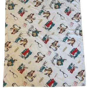 Vintage Looney Tunes Crib Blanket Bugs Bunny Taz Nursery